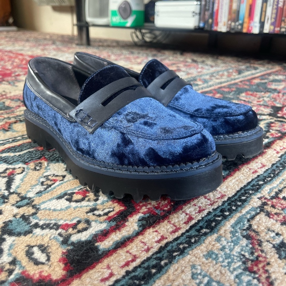 Sam Edelman blue suede loafers